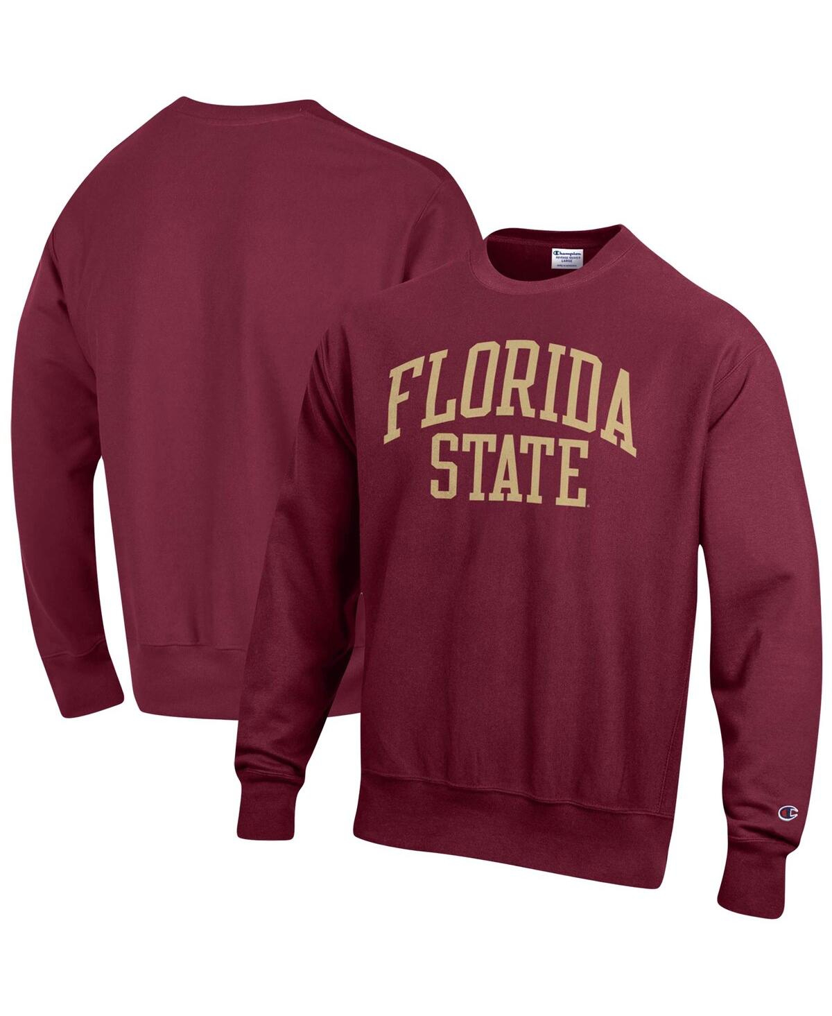 Men's Champion Garnet Florida State Seminoles Arch Reverse Weave Pullover Sweatshirt - Garnet