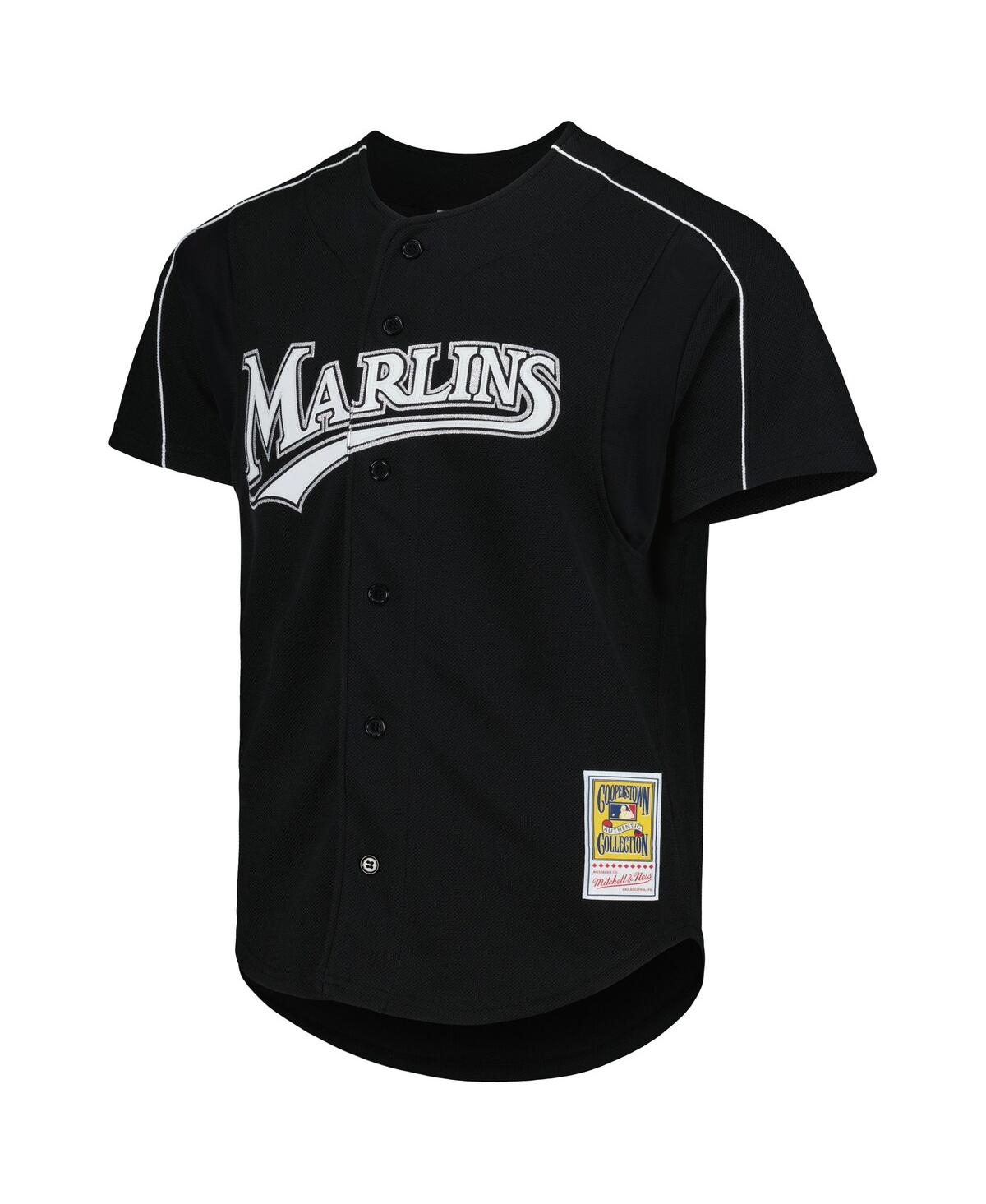 Men's Mitchell & Ness Dontrelle WillisFlorida Marlins Cooperstown Collection Mesh Batting Practice Button-Up Jersey - Black