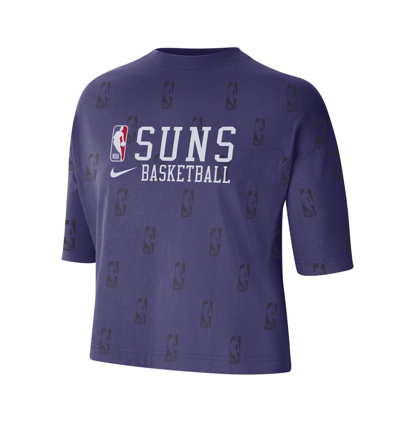 Женская футболка Nike Purple Phoenix Suns Allover NBA Logo Boxy — фото 3