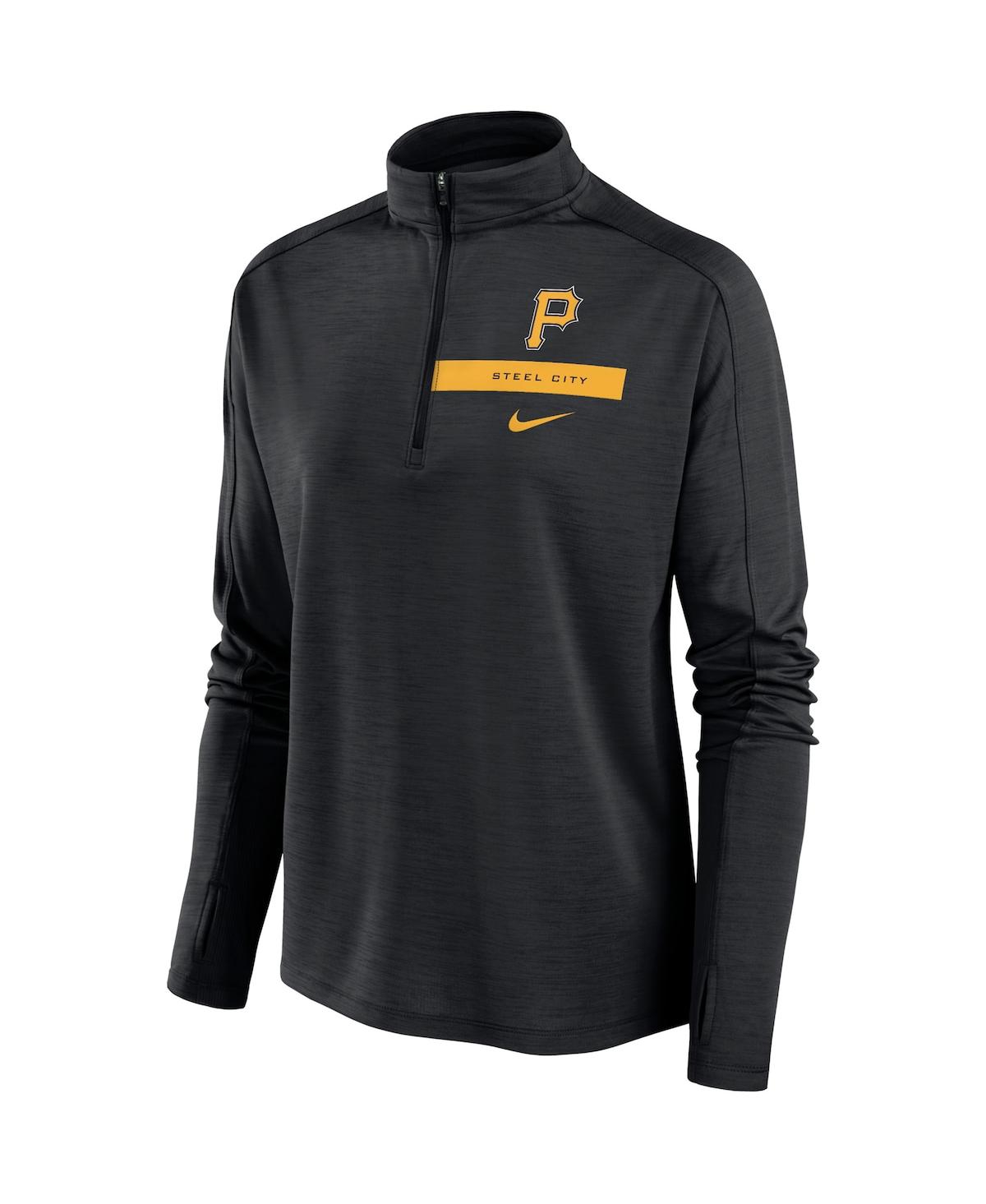 Nike Women's  Black Pittsburgh Pirates Primetime Local Touch Pacer Quarter-zip Top In Black