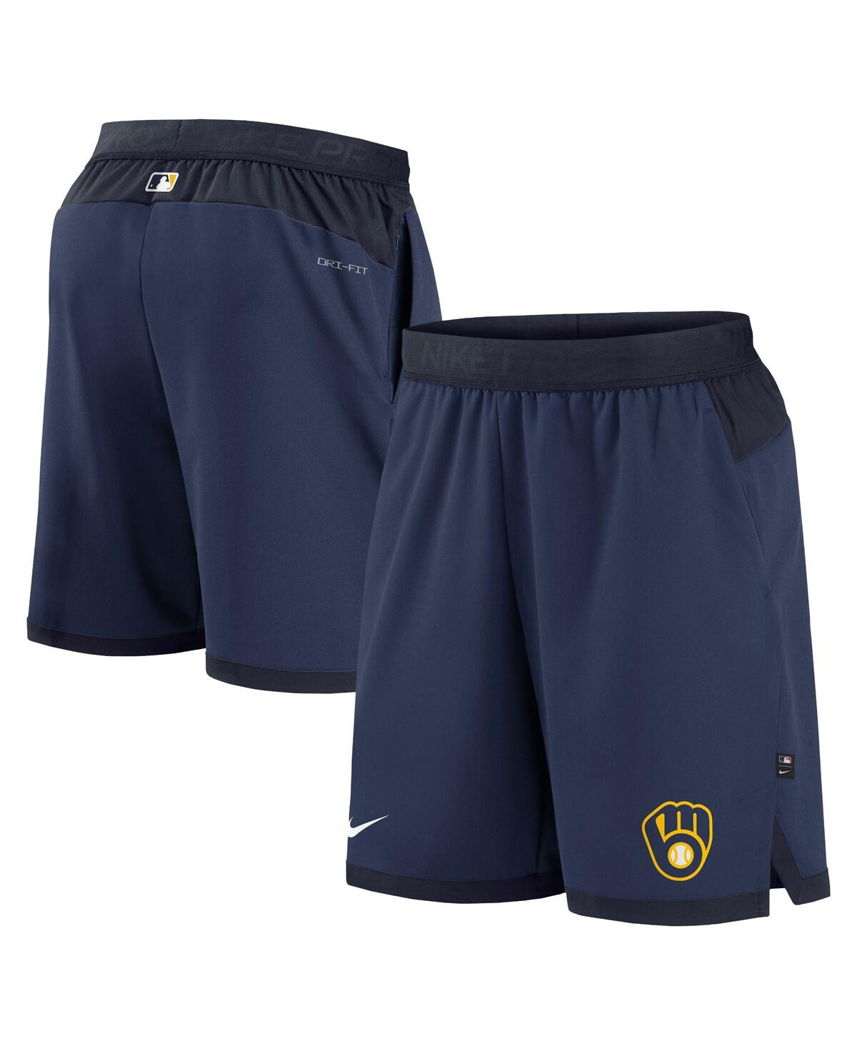 Nike Men's  Navy Milwaukee Brewers Authentic Collection Flex Vent Performance Shorts In Navy