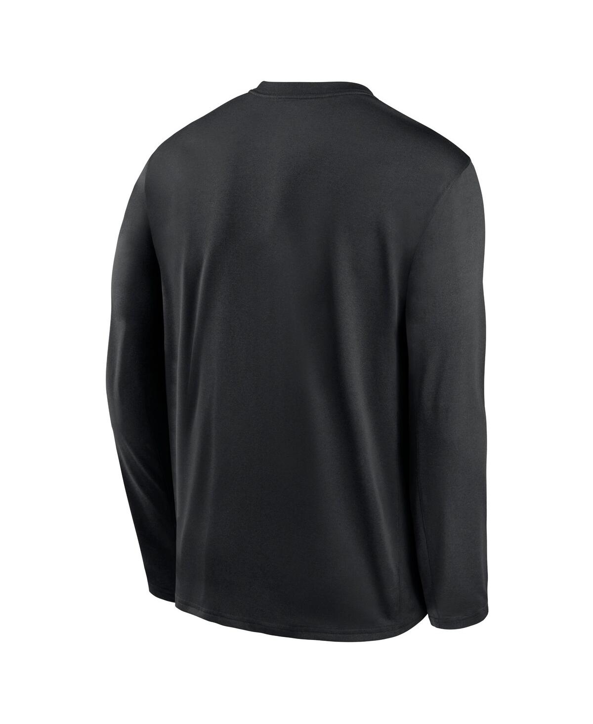 Shop Nike Men's  Black New York Mets Authentic Collection Team Logo Legend Performance Long Sleeve T-shirt