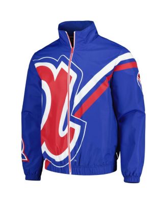 Men's Royal Atlanta Braves Exploded Logo Warm Up Full-Zip Jacket