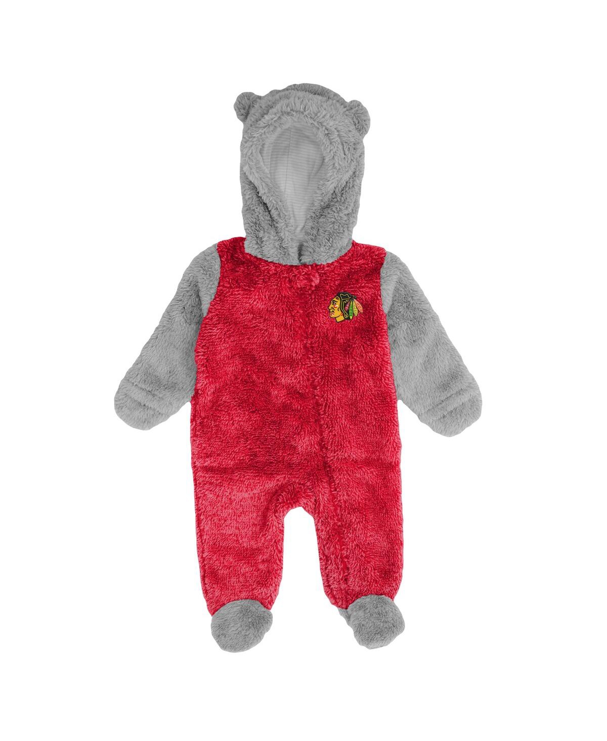 Shop Outerstuff Newborn And Infant Boys And Girls Red Chicago Blackhawks Game Nap Teddy Fleece Bunting Full-zip Slee