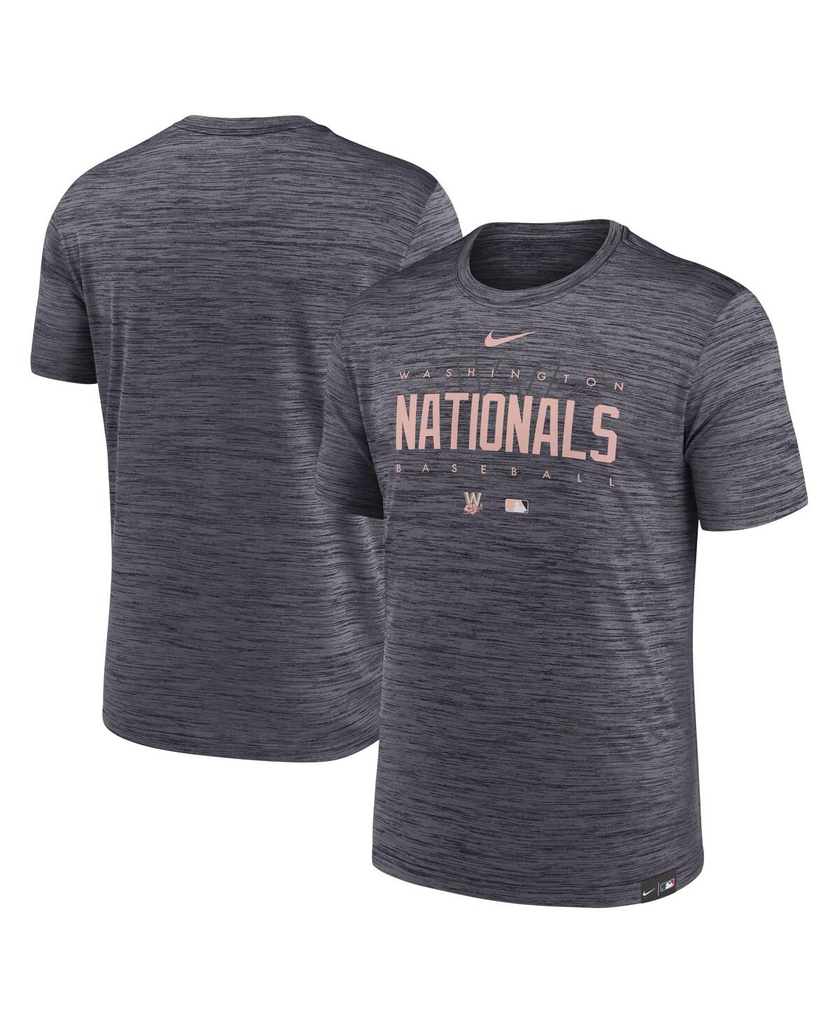 Shop Nike Men's  Charcoal Washington Nationals City Connect Velocity Practice Performance T-shirt