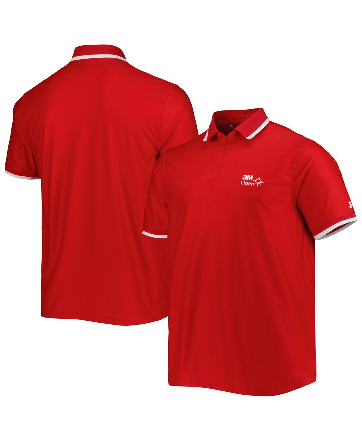 Shop Under Armour Men's  Red 3m Open Playoff 2.0 Pique Performance Polo Shirt