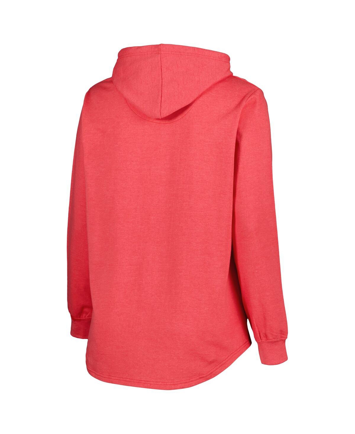 Shop Profile Women's Heather Red Washington Capitals Plus Size Fleece Pullover Hoodie