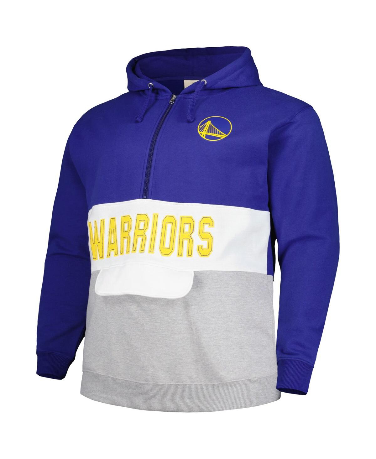Men's FanaticsGolden State Warriors Big and Tall Anorak Half-Zip Hoodie - Royal
