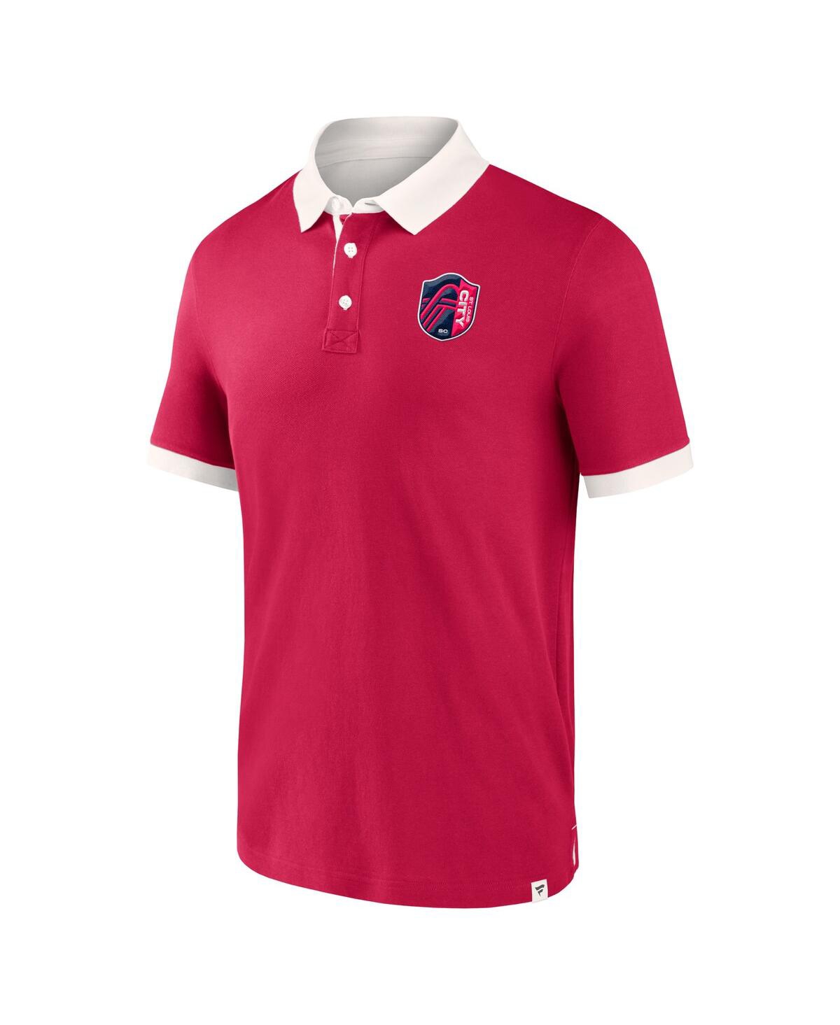 Shop Fanatics Men's  Red St. Louis City Sc Second Period Polo Shirt