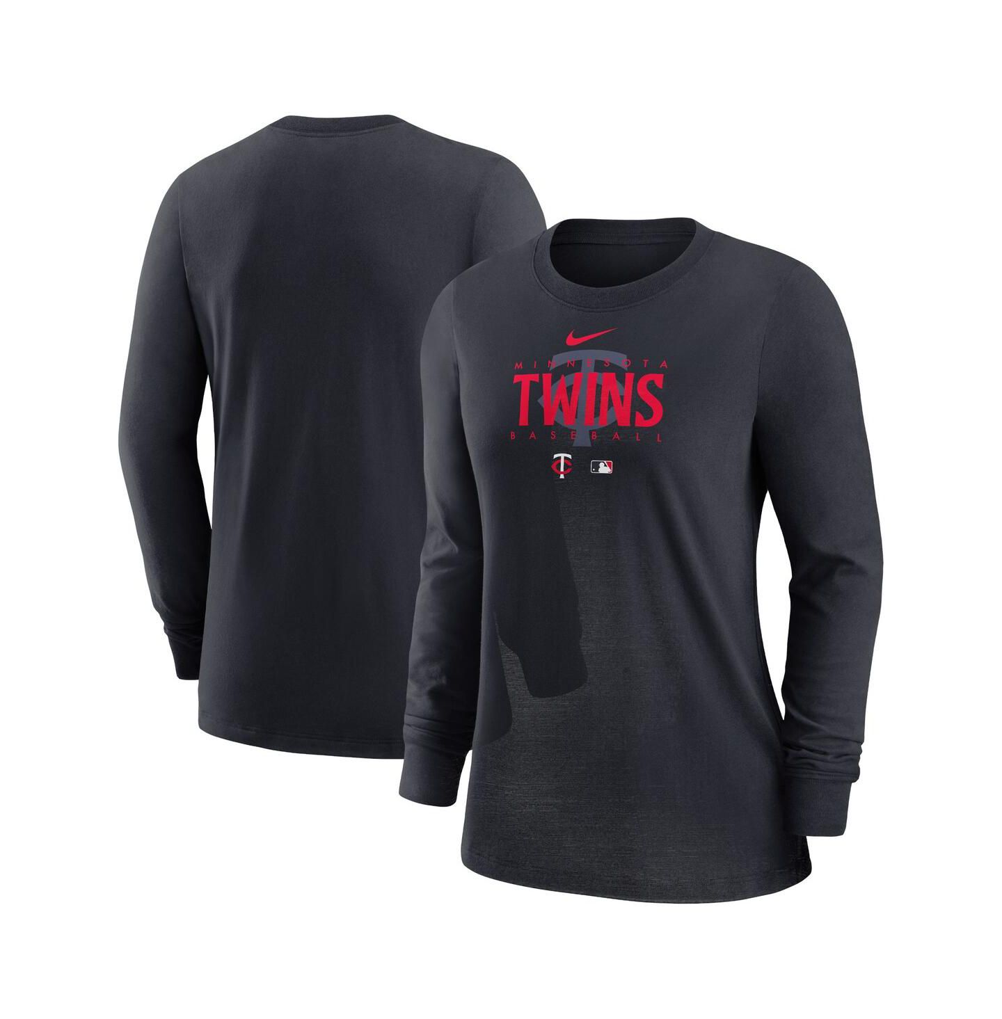 Женская футболка Nike Minnesota Twins Navy Authentic Collection Legend Performance Long Sleeve — фото 1
