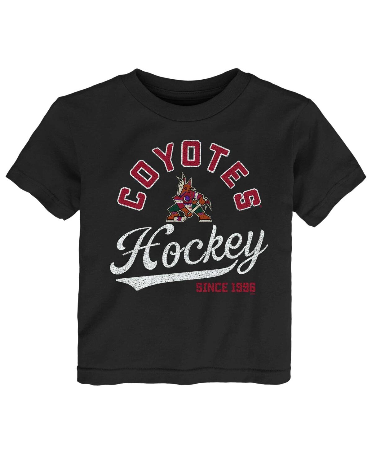 OUTERSTUFF TODDLER BOYS AND GIRLS BLACK ARIZONA COYOTES TAKE THE LEAD T-SHIRT