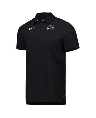 Men's Black, White Team USA Coaches Performance Polo Shirt