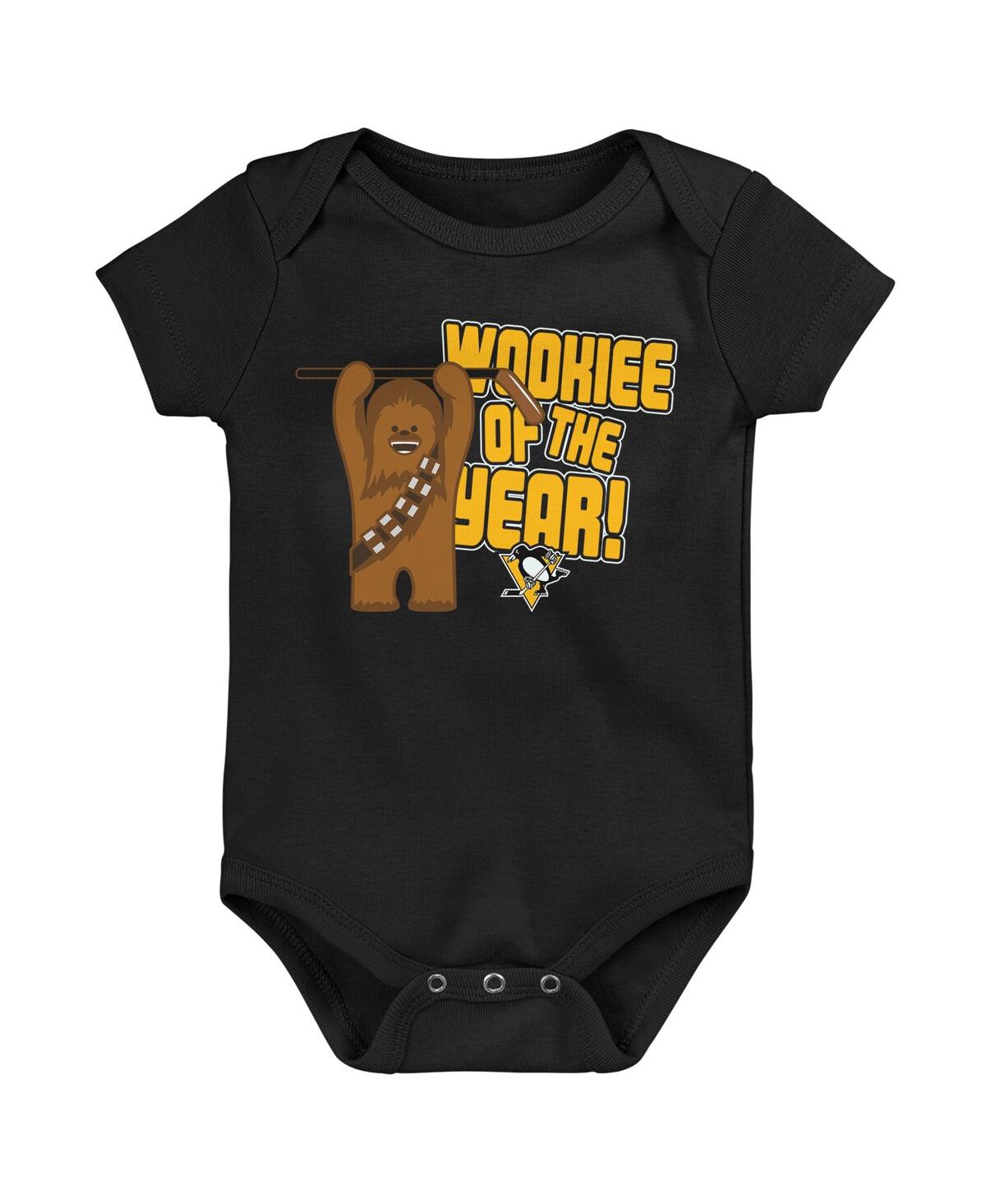 Shop Outerstuff Infant Boys And Girls Black Pittsburgh Penguins Star Wars Wookie Of The Year Bodysuit