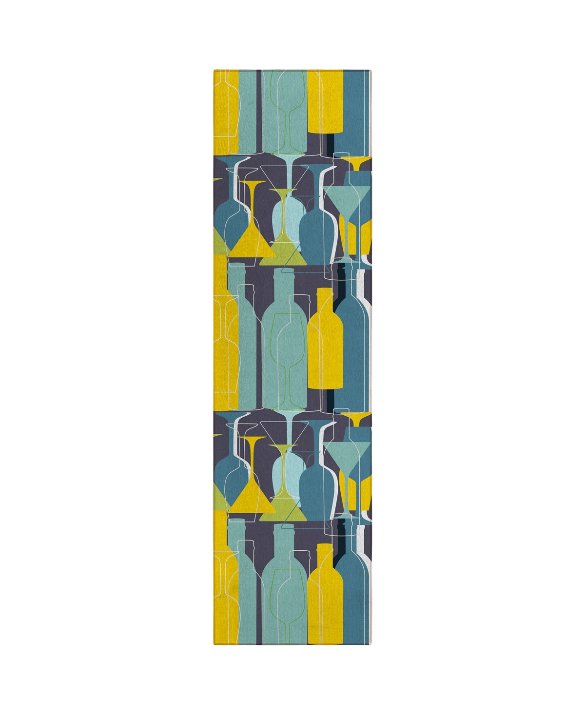 D Style Kendall Kitchen Ke13 2'3" X 7'6" Runner Area Rug In Midnight