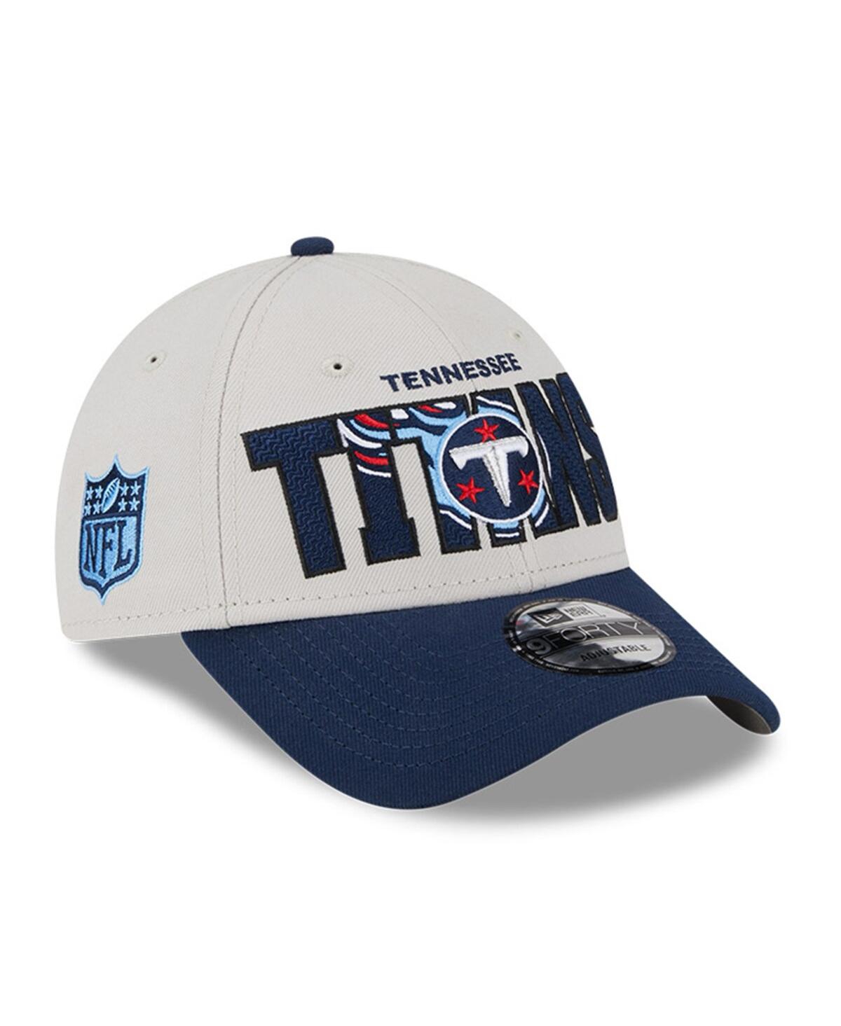 New Era Men's  Stone, Navy Tennessee Titans 2023 Nfl Draft 9forty Adjustable Hat In Stone,navy