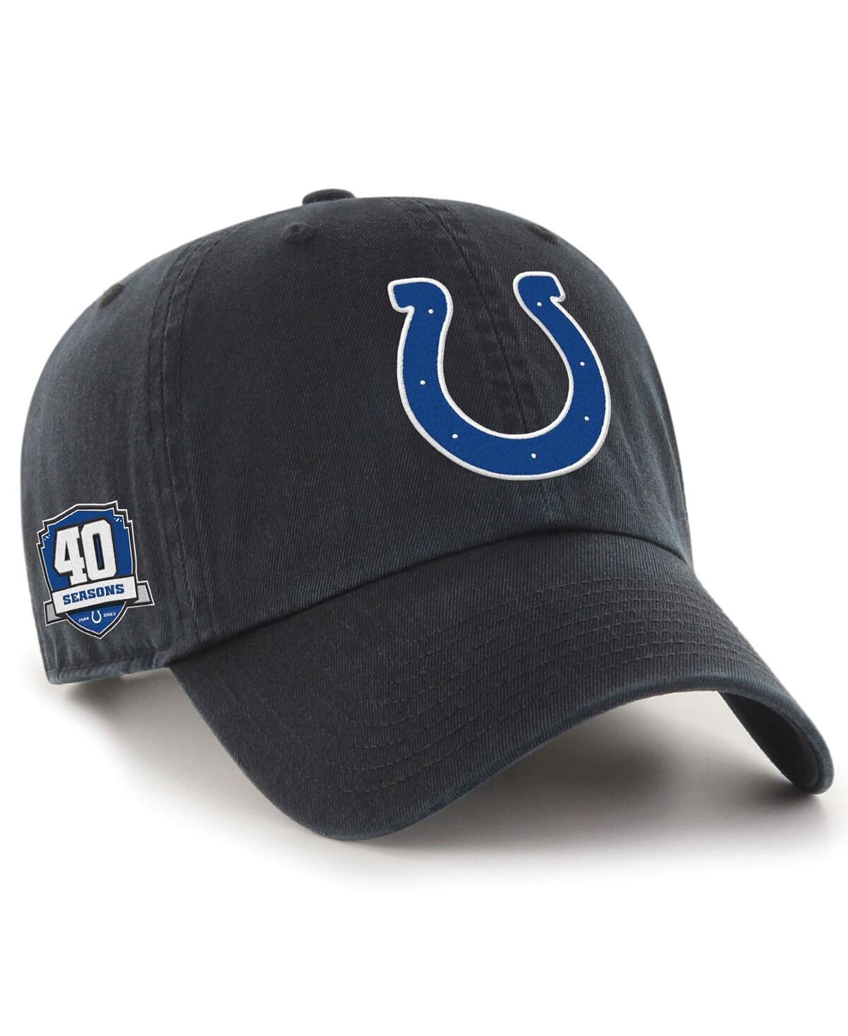 47 Brand Men's ' Black Indianapolis Colts 40th Anniversary Side Patch Clean Up Adjustable Hat
