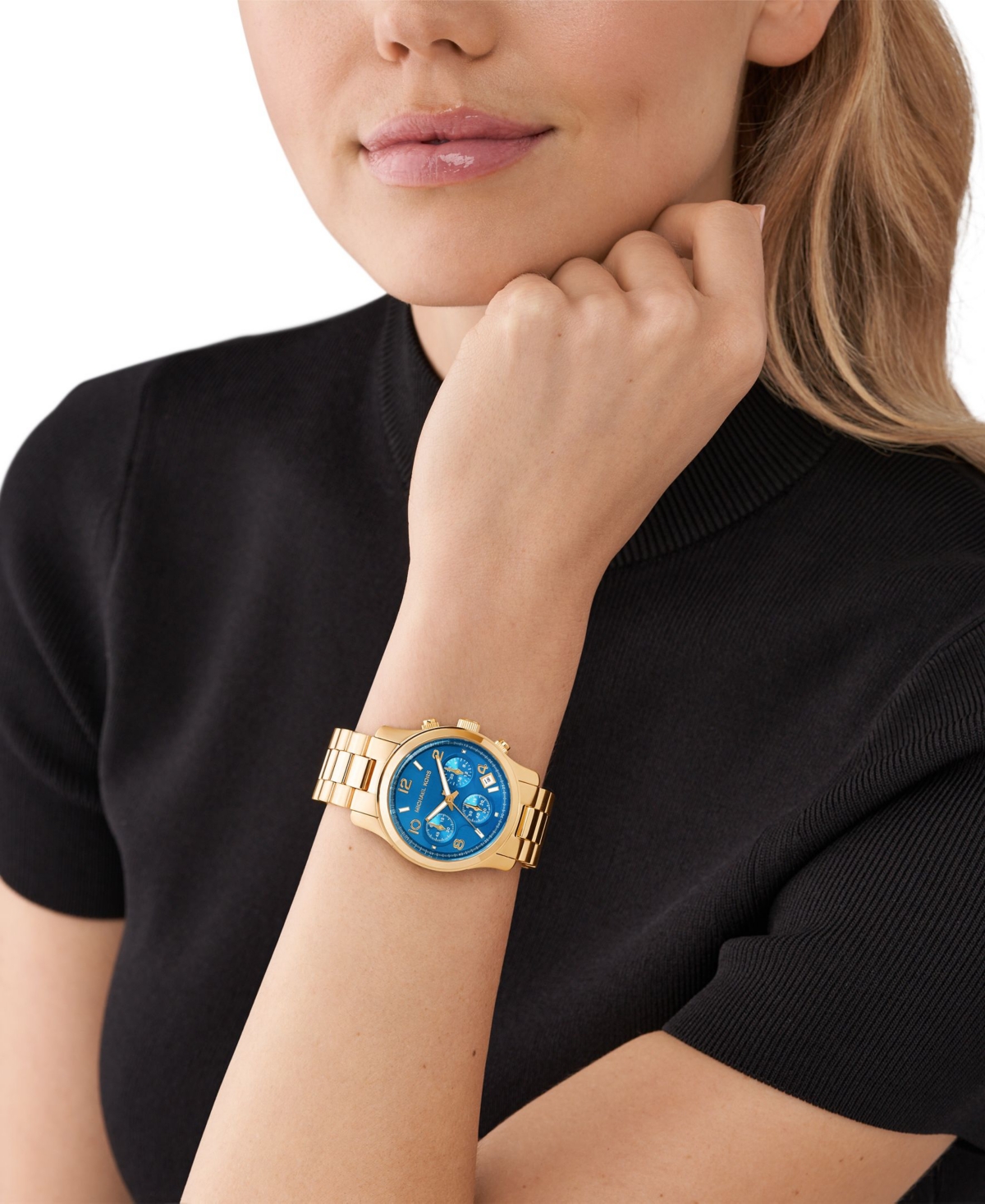 Shop Michael Kors Women's Runway Quartz Chronograph Gold-tone Stainless Steel Watch 38mm