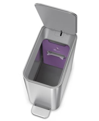 5 Liter Slim Bathroom Trash Can with Liner Pocket