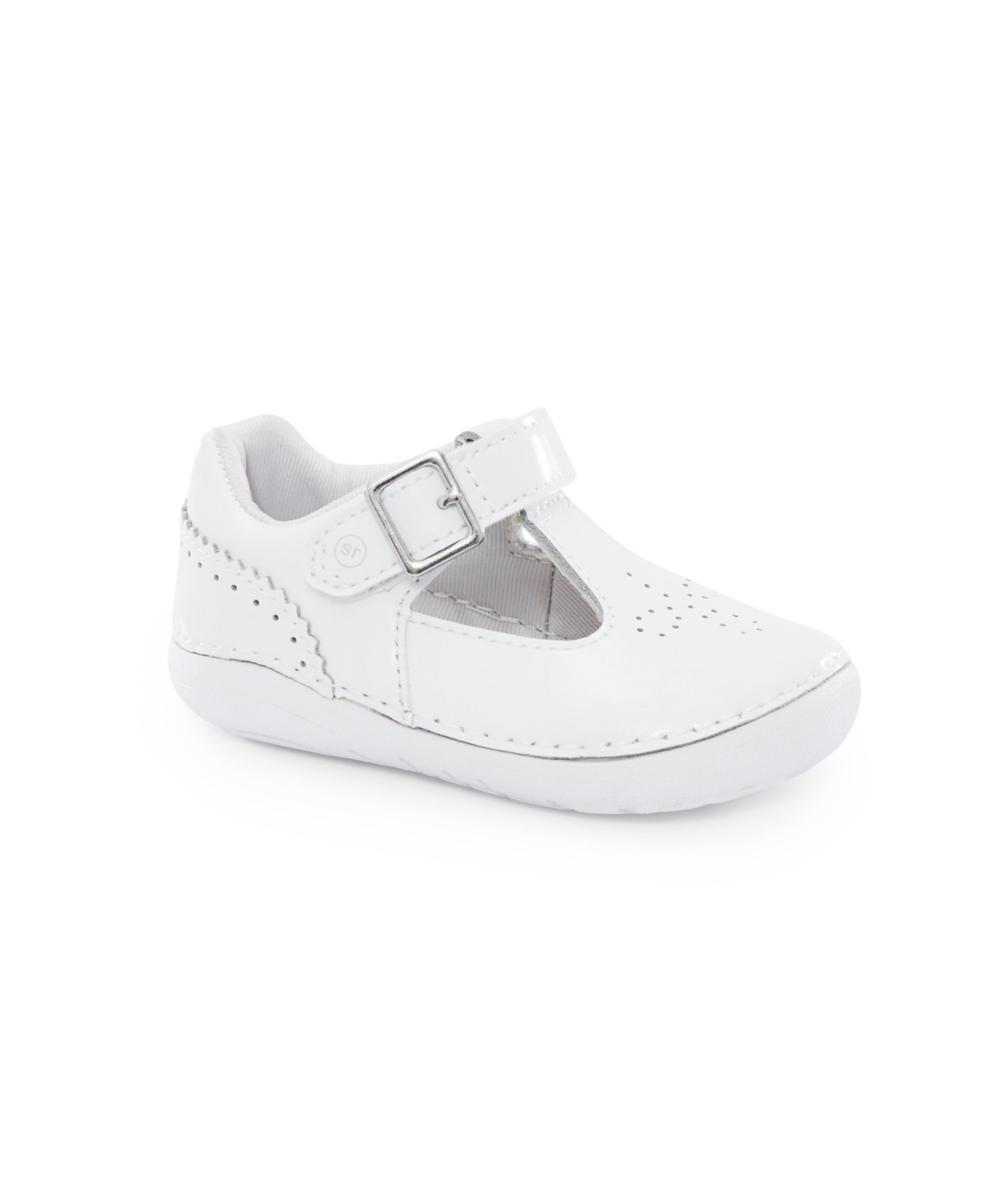 Stride Rite Big Girls Soft Motion Lucianne Polyurethane Sneakers In White Patent