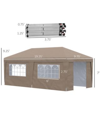 10' x 19.5' Large Party Tent Pop Up Canopy w/ Weight Bags,