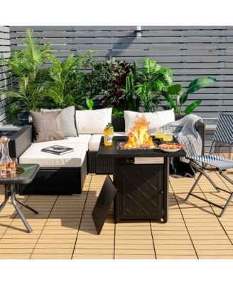 28'' Propane Fire Pit Table 50,000 BTU Patio Square Gas Fireplace W/Lava Rock