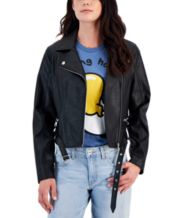 Scoop Girls Faux Leather Bomber Jacket with Faux Fur Collar, Sizes 4-16