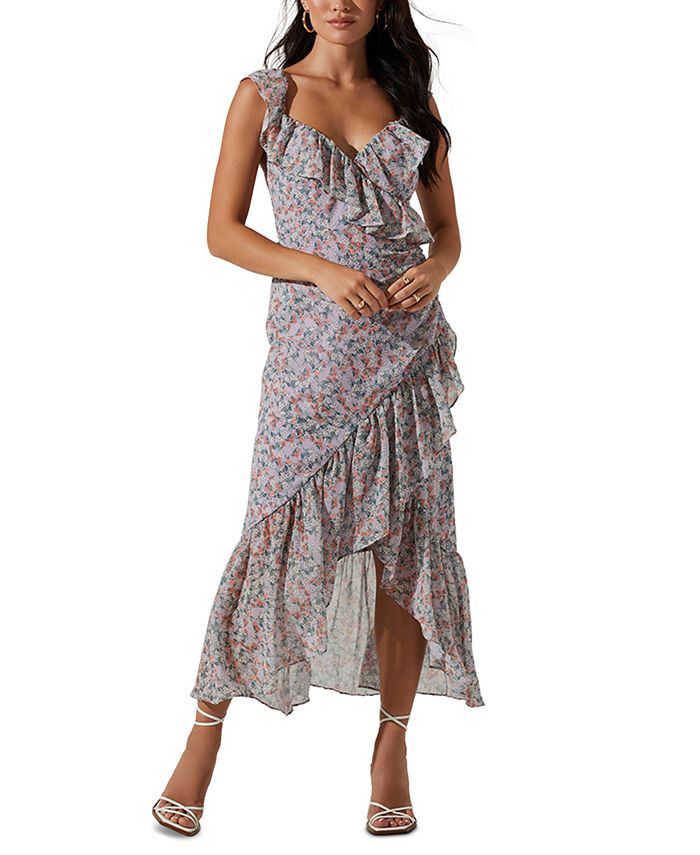 ASTR the Label Women's Mahalia Faux-Wrap Midi Dress - Macy's