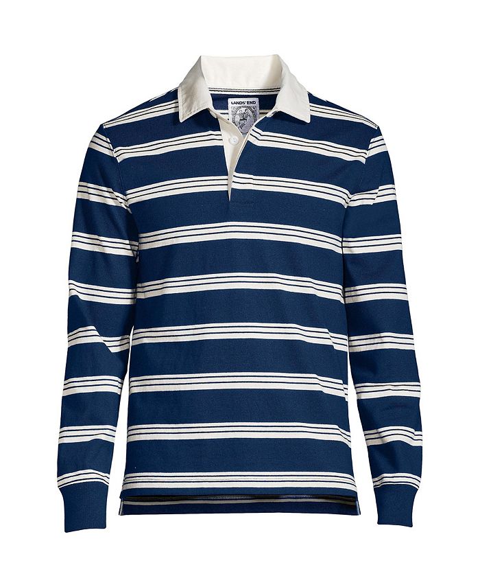Lands' End Men's Tall Long Sleeve Stripe Rugby Shirt & Reviews - Polos ...