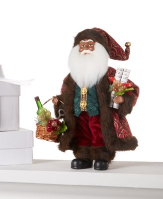 Holiday Lane - 12" African-American Wine Santa Figure