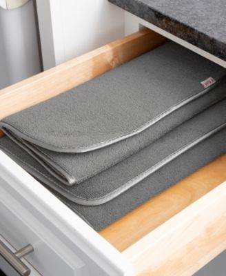 Microfiber Dish Drying Mat Reverses to Mesh, Set of 2