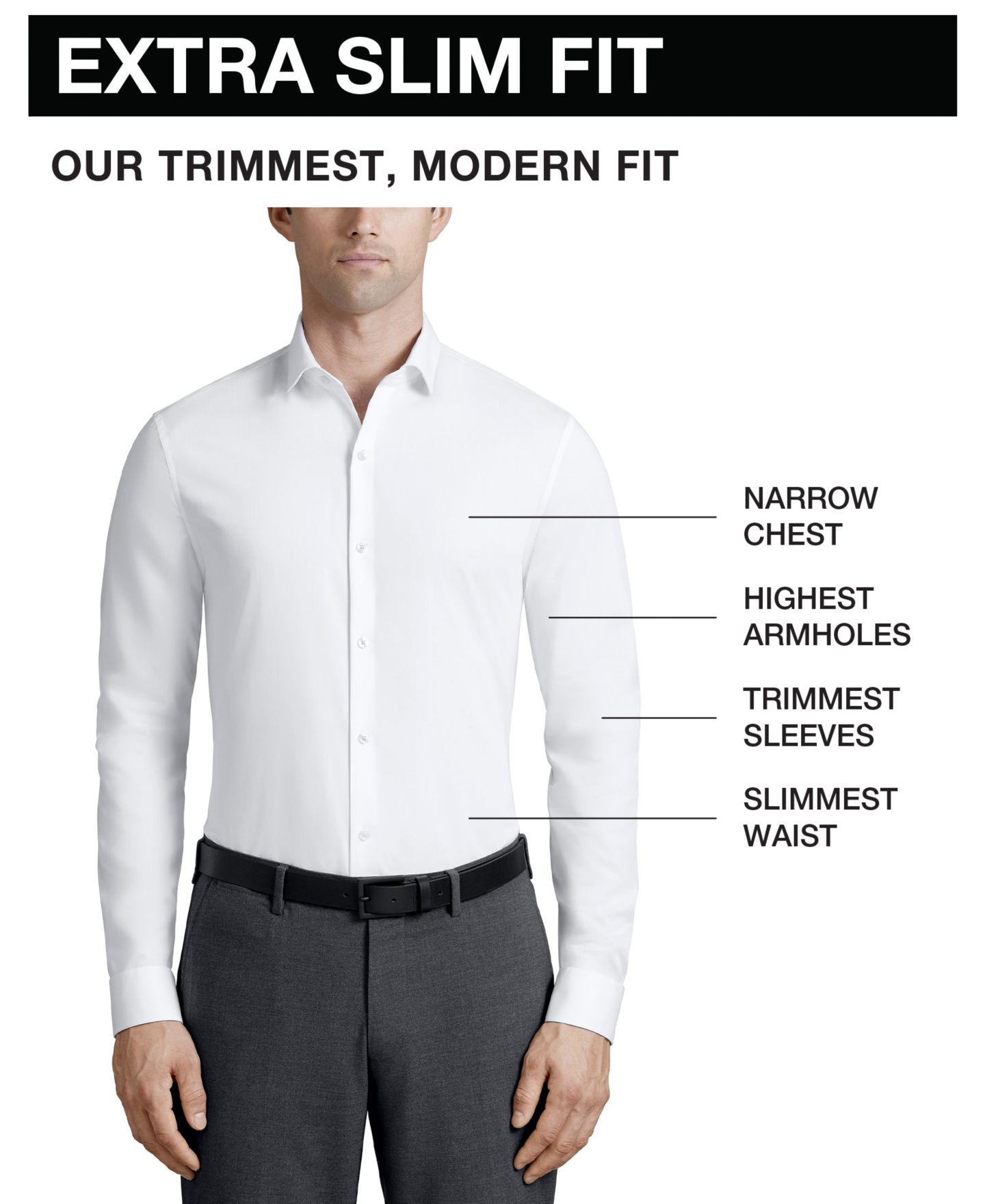 Мужская рубашка Calvin Klein Extra Slim Fit со стрейчем, цвет: Белый — фото 8