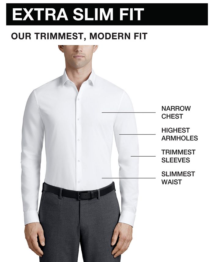 Calvin Klein Men's Extra Slim Fit Stretch Dress Shirt - Macy's
