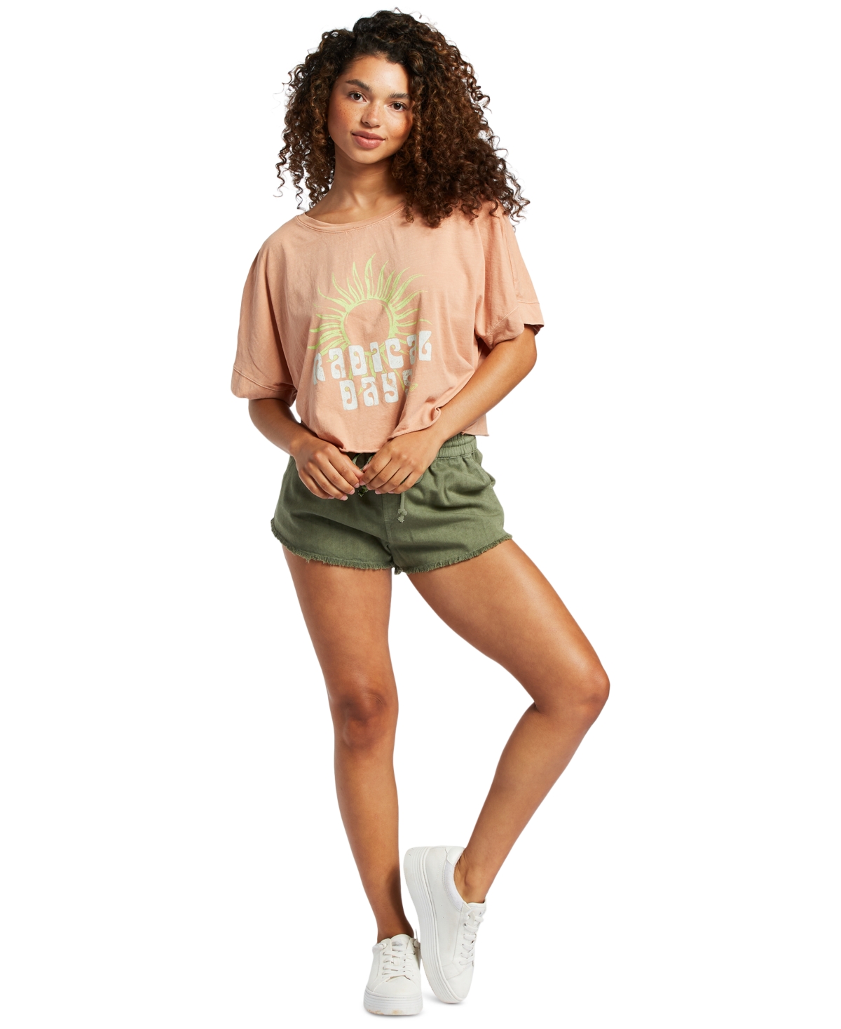 Roxy Scenic Route Drawstring Shorts In Deep Lichen Green