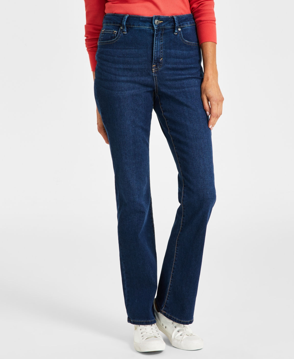 Style & Co Petite High-rise Bootcut Denim Jeans, Created For Macy's In Genre Wash