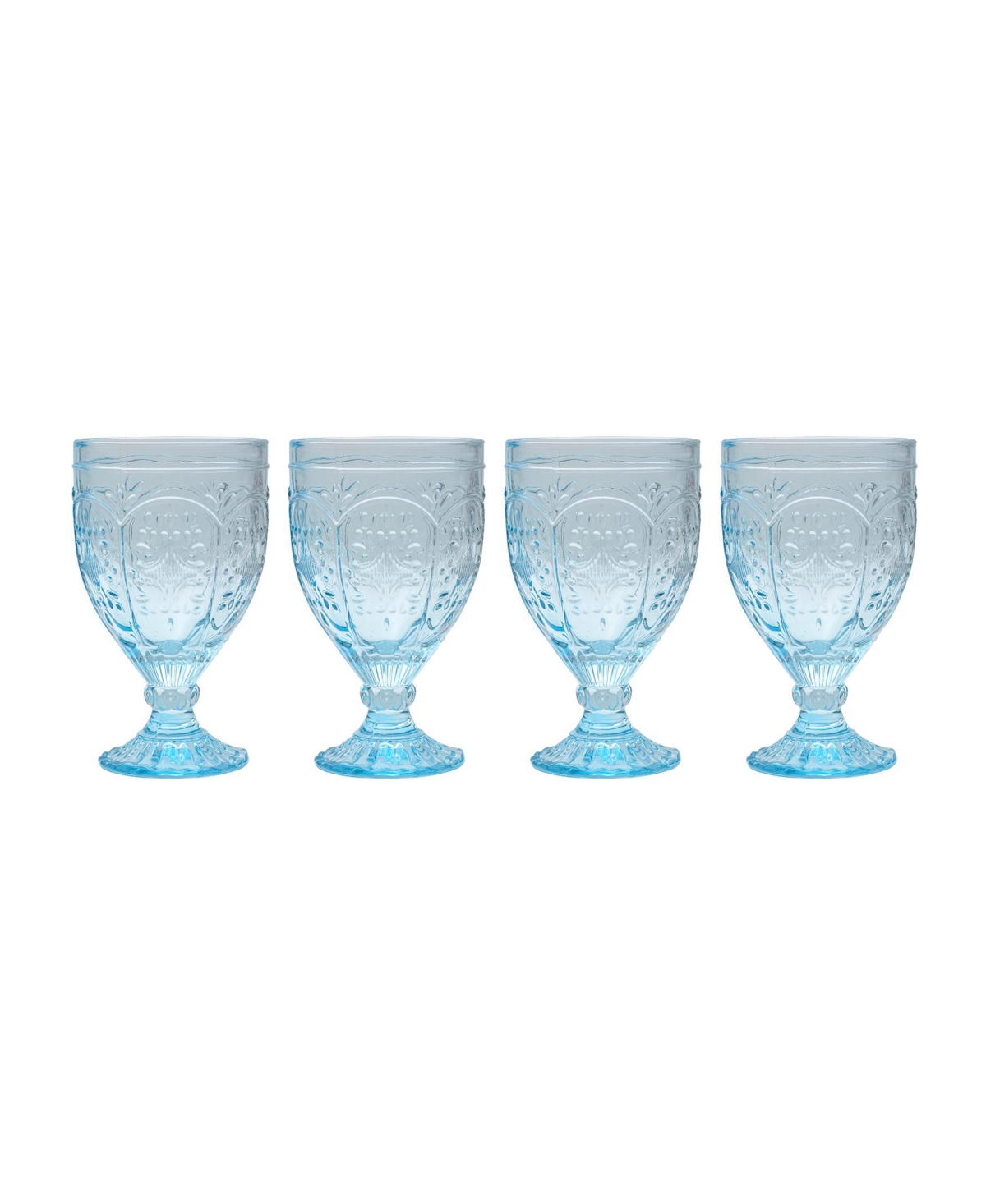Fitz And Floyd Trestle 12-oz Goblet Glasses 4-piece Set In Assorted