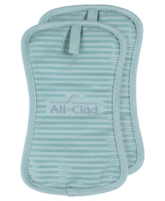 Ribbed Silicone Cotton Twill Pot Holder, Set of 2