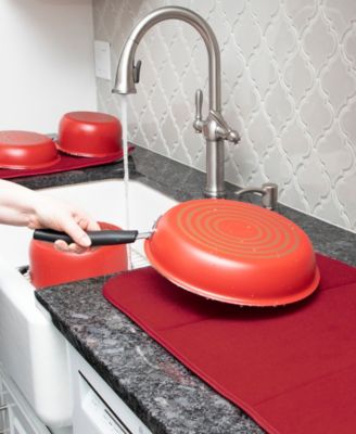 Microfiber Dish Drying Mat Reverses to Mesh, Set of 2