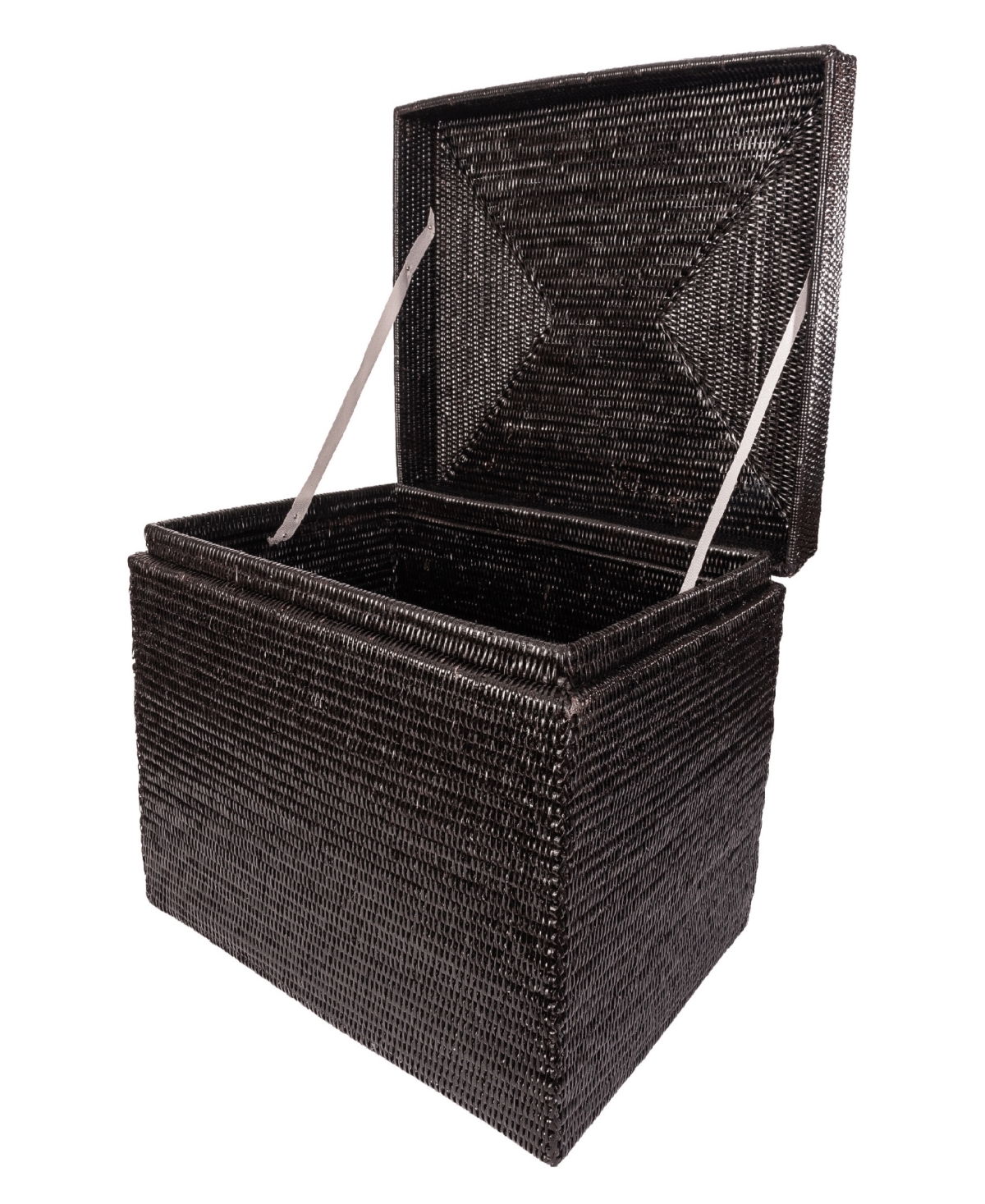 Artifacts Trading Company Artifacts Rattan Rectangular Hinged Chest/trunk In Tudor Black