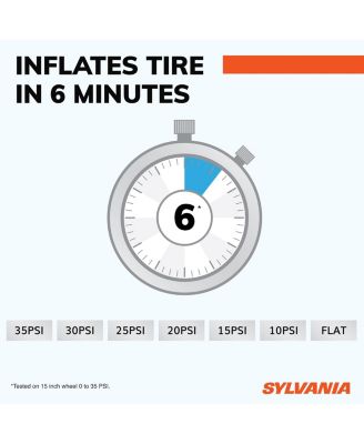 PLUS Portable Tire Inflator - LED Digital Display Gauge - LED Work Light - 3 Piece Adapter Set for Sports Balls, Vehicle Tires, Bike Tires, and Inflatable Toys