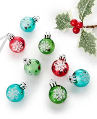 Holiday Lane - Ornamentation Mini Plastic Snowflake Pattern Ornaments, Set of 8