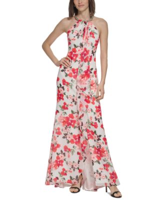 Calvin Klein - Women's Floral-Print Halter Gown