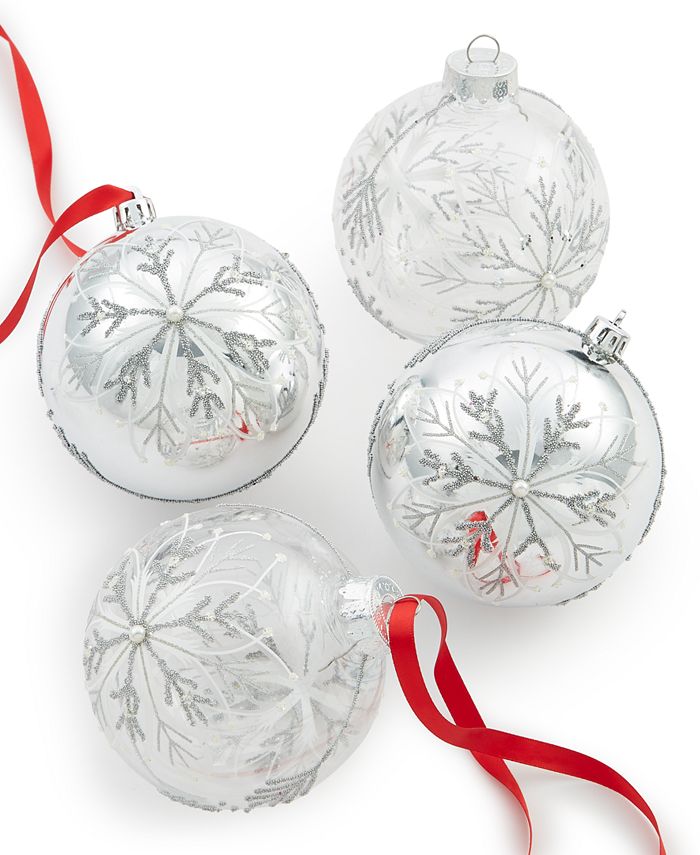 Holiday Lane Northern Lights Plastic Ball Ornaments, Set of 4, Created ...