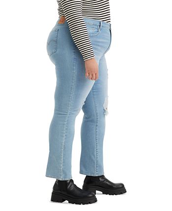 Levi's Trendy Plus Size 724 High-Rise Straight-Leg Jeans - Macy's