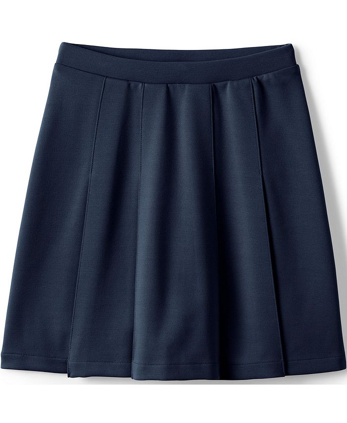 Lands' End Big Girls School Uniform Ponte Pleat Skirt at the Knee - Macy's