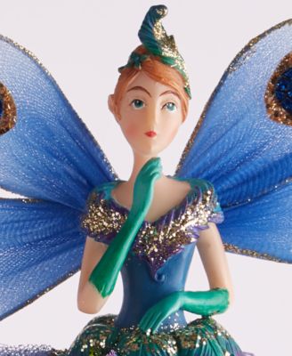 Holiday Lane Blue Peacock Fairy Tree Topper, Created for Macy's