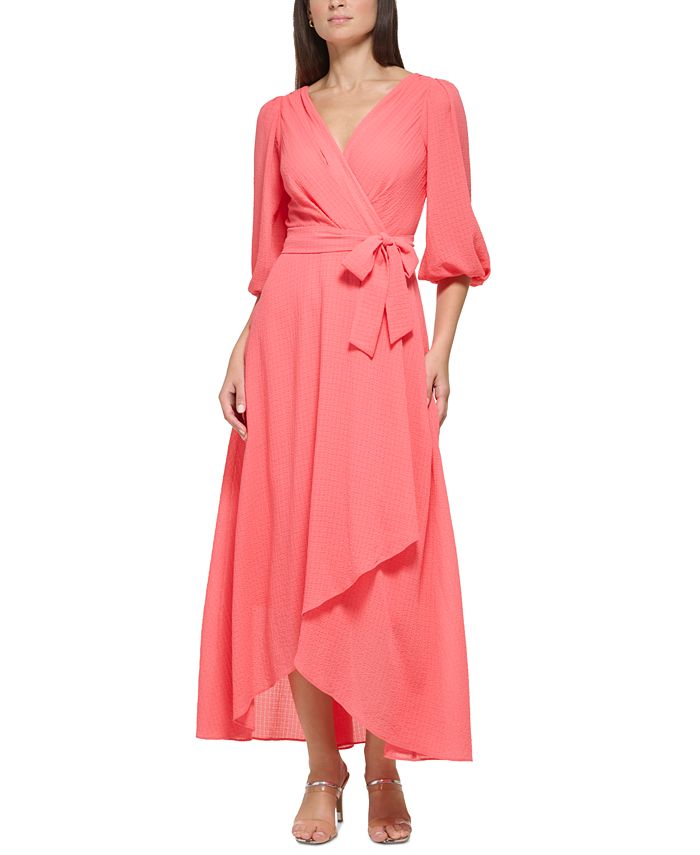 DKNY Women's BalloonSleeve FauxWrap Midi Dress Macy's