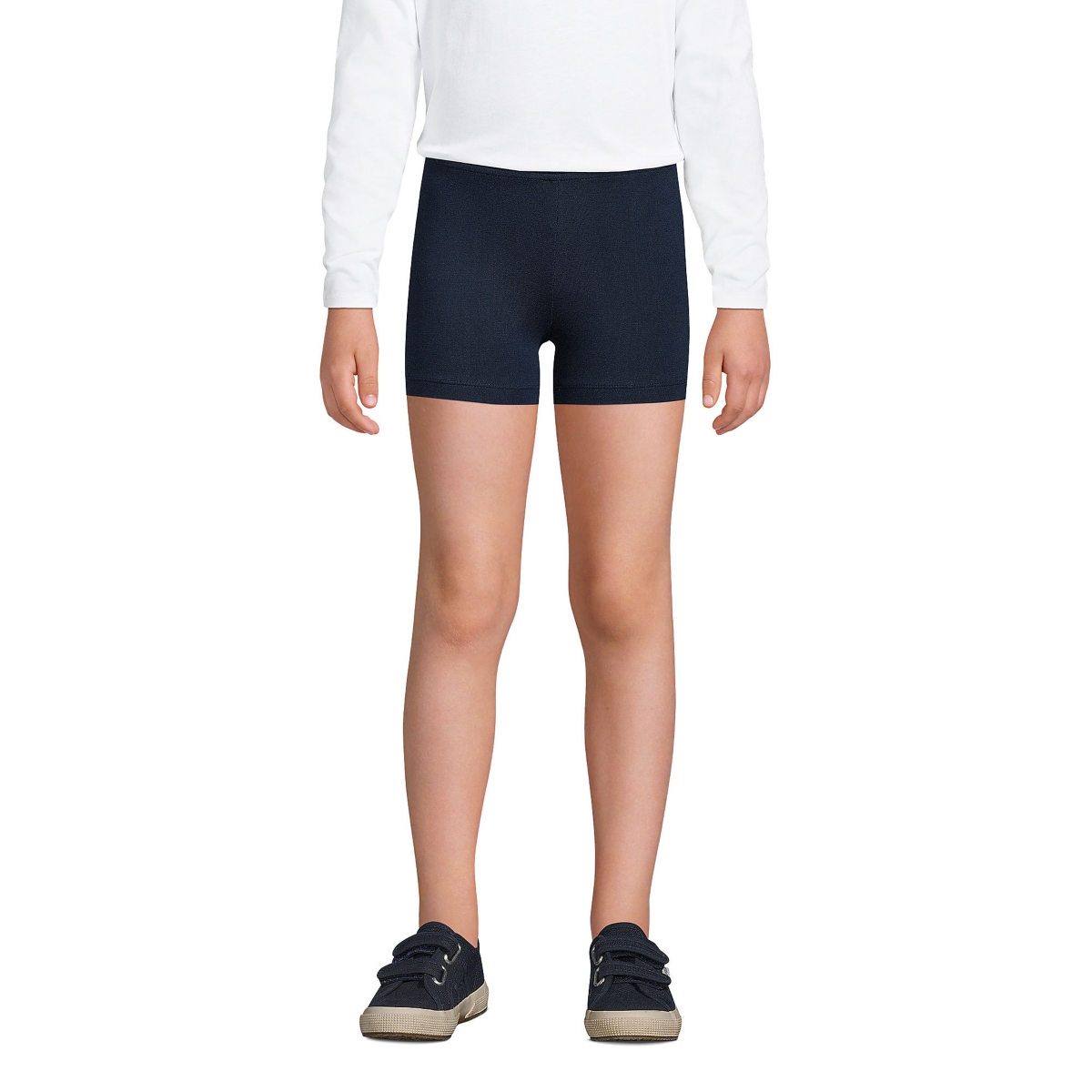 Lands' End Girls School Uniform Tough Cotton Cartwheel Shorts