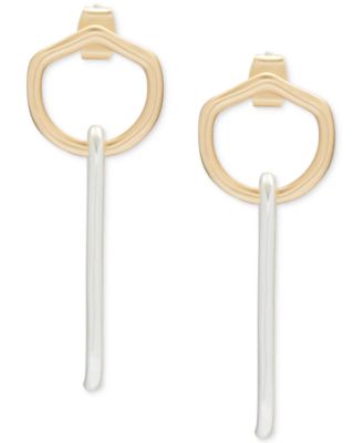Lucky Brand - Two-Tone Modern Link Drop Earrings