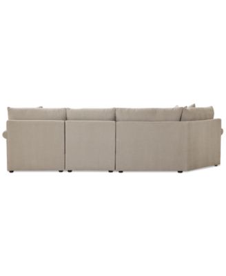 CLOSEOUT! Wrenley 131" 3-Pc. Fabric Modular Cuddler Chaise Sectional Sofa