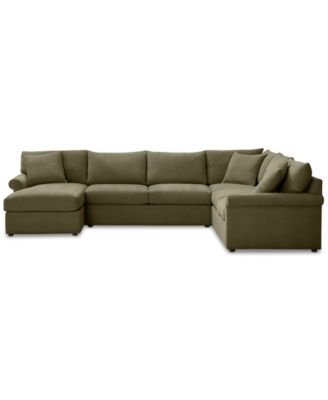 CLOSEOUT! Wrenley 138" 5-Pc. Fabric Modular Sleeper Chaise Sectional Sofa, Created for Macy's
